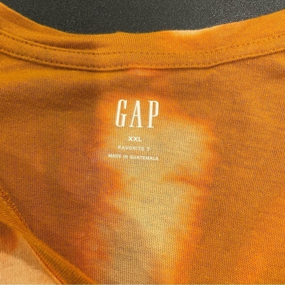 Reverse dye bleach dye gold, pastel peach tshirt vneck XXL super soft tie dye - Picture 6 of 6